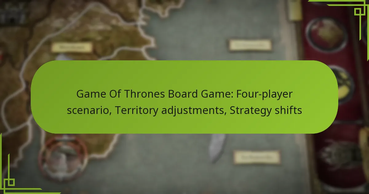Game Of Thrones Board Game: Four-player scenario, Territory adjustments, Strategy shifts