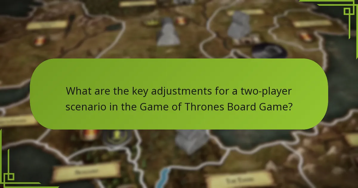 What setup changes are necessary for a two-player game?