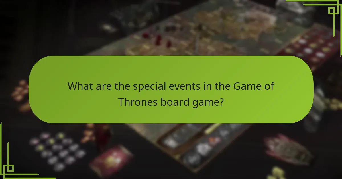 What are the consequences of special events?